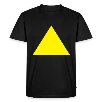 Triangle forme jaune simple - T-shirt Premium bio Homme - noir - Devant - Nico (187cm)