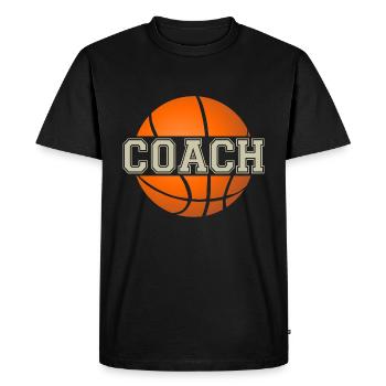 coach trainer entraineur basketball humour sportif - T-shirt Premium bio Homme - noir - Devant - Nico (187cm)