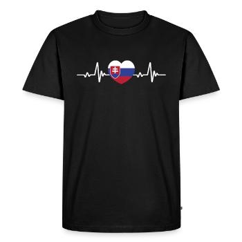 Slovaquie Slovaquie Cœur Drapeau slovaque - T-shirt Premium bio Homme - noir - Devant - Nico (187cm)