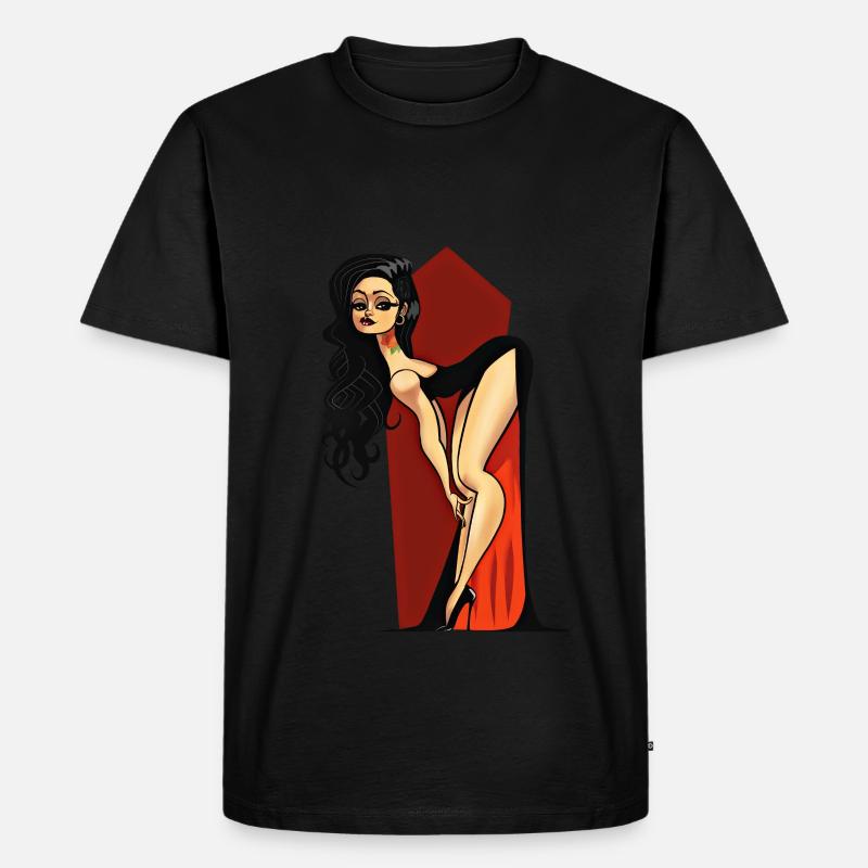 Vampire Pin-up - Männer Premium Bio T-Shirt - Schwarz