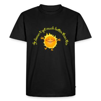 Happy and dancing sun - Men's Premium Organic T-Shirt - black - Front - Nico (187cm)