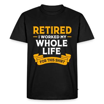 Retraité Retraité Retraité - T-shirt Premium bio Homme - noir - Devant - Nico (187cm)