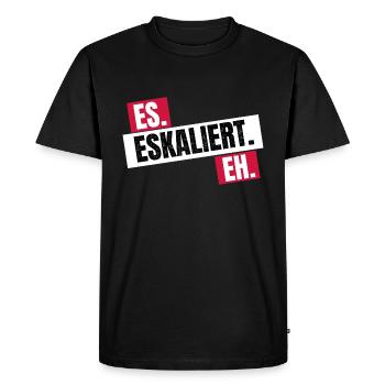Mallorca Malle Party Shirt It Escalates - Men's Premium Organic T-Shirt - black - Front - Nico (187cm)