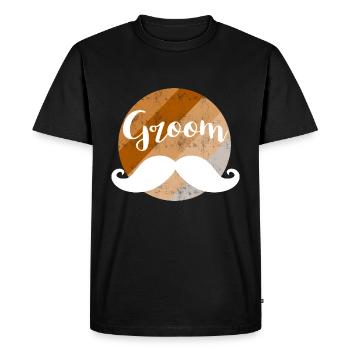 Moustache de marié - T-shirt Premium bio Homme - noir - Devant - Nico (187cm)