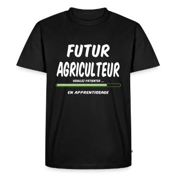 Futur agriculteur - T-shirt Premium bio Homme - noir - Devant - Nico (187cm)