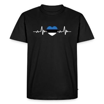 Estonie Cœur Estonie Drapeau estonien - T-shirt Premium bio Homme - noir - Devant - Nico (187cm)