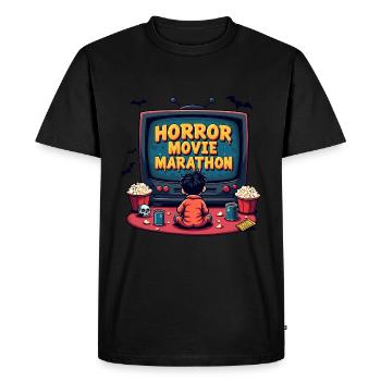 Horror Movie Marathon Retro Design - Men's Premium Organic T-Shirt - black - Front - Nico (187cm)