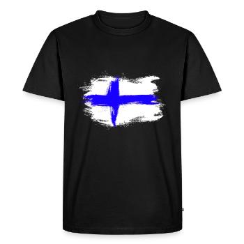 Drapeau Finlande Suomi - T-shirt Premium bio Homme - noir - Devant - Nico (187cm)