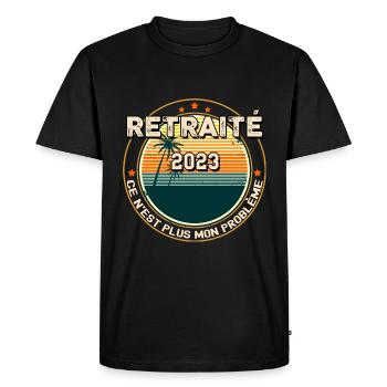 Retraité 2023 Humour Homme Citation Collègue - T-shirt Premium bio Homme - noir - Devant - Nico (187cm)