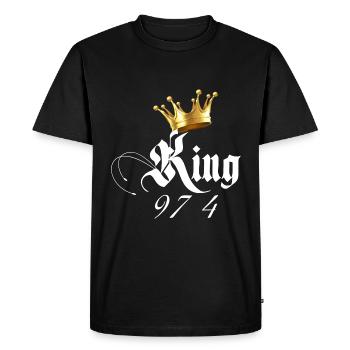 King 974 île de la Réunion Papa Et Fils - T-shirt Premium bio Homme - noir - Devant - Nico (187cm)