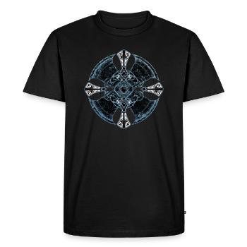 Keltisches Kreuz - Männer Premium Bio T-Shirt - Schwarz - Vorne - Nico (187cm)