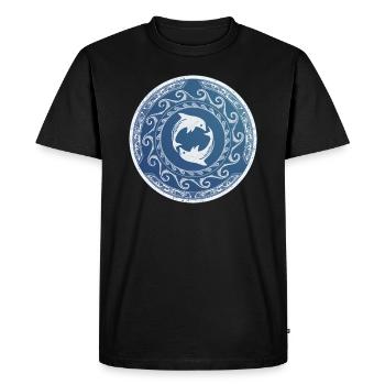 Dolphin Twins - Men's Premium Organic T-Shirt - black - Front - Nico (187cm)
