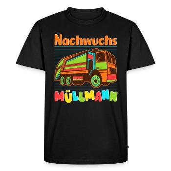 Nachwuchs Müllmann Müllauto Müllabfuhr - Männer Premium Bio T-Shirt - Schwarz - Vorne - Nico (187cm)