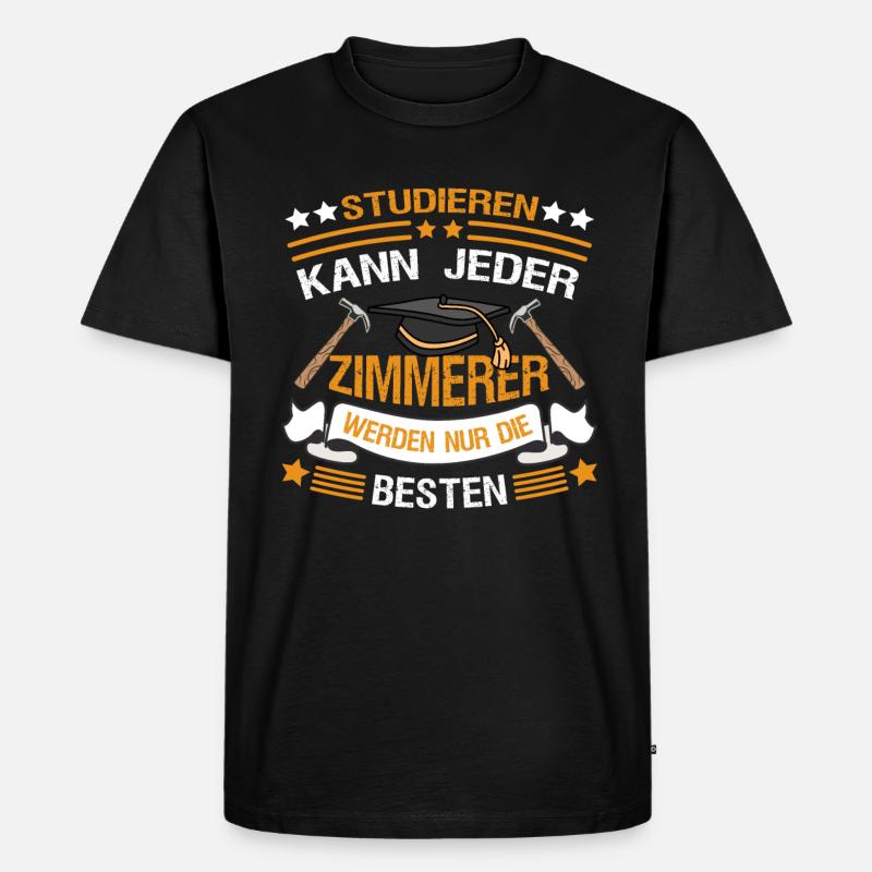 Zimmerer Zimmermann Handwerker - Männer Premium Bio T-Shirt - Schwarz