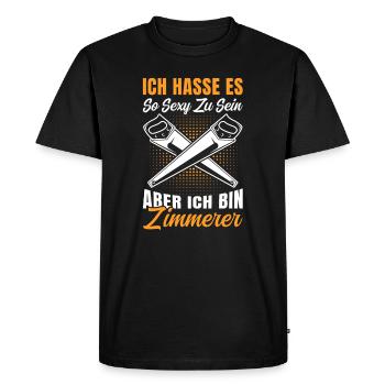 Zimmermann Hasse es so sexy zu sein - Männer Premium Bio T-Shirt - Schwarz - Vorne - Nico (187cm)