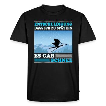 Ski Skifahrer Es gab Schnee Skipiste - Männer Premium Bio T-Shirt - Schwarz - Vorne - Nico (187cm)