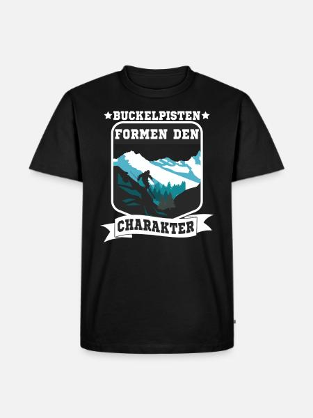 Skifahrer Skipiste Buckelpisten - Männer Premium Bio T-Shirt - Schwarz