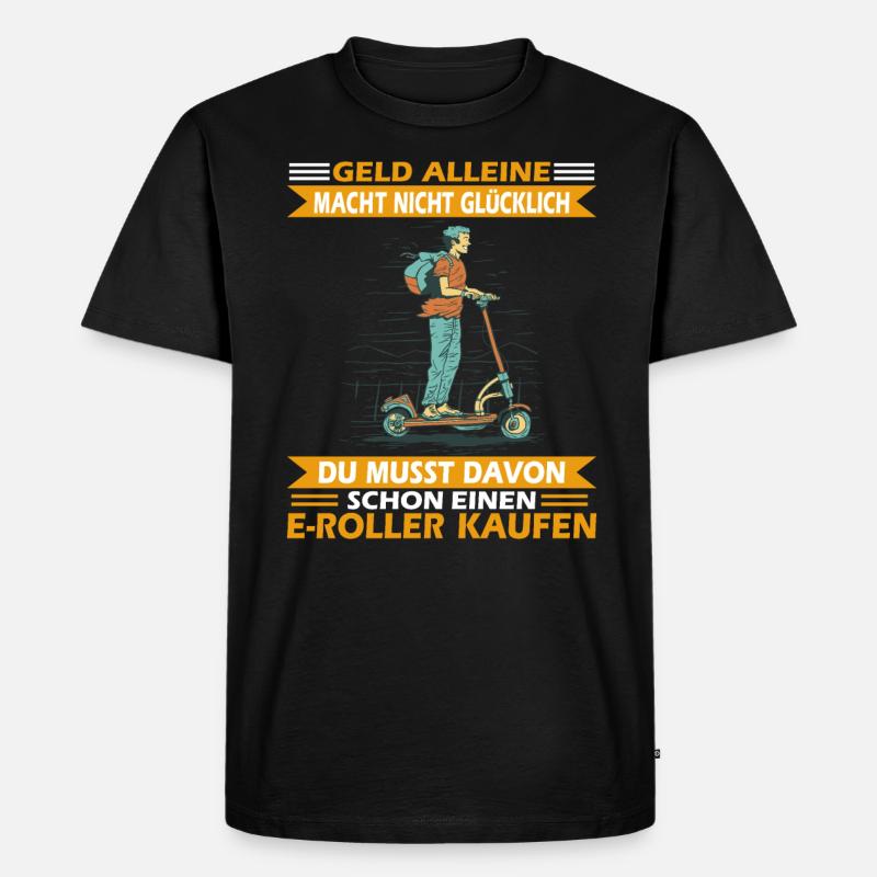 E-Roller Roller E-Scooter - Männer Premium Bio T-Shirt - Schwarz