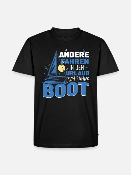 Boot Kapitän Bootsbesitzer - Männer Premium Bio T-Shirt - Schwarz