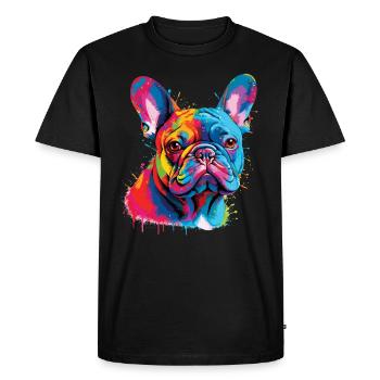 Charme Compact : Le Bouledogue Français - T-shirt Premium bio Homme - noir - Devant - Nico (187cm)