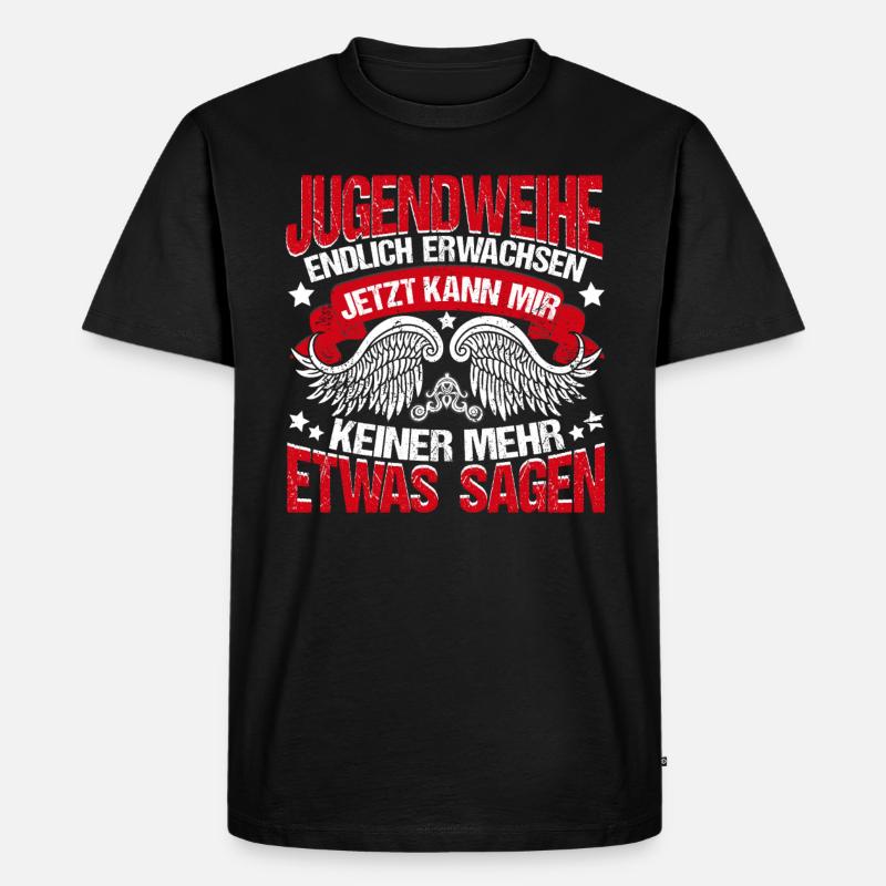 Jugendweihe Endlich erwachsen - Männer Premium Bio T-Shirt - Schwarz