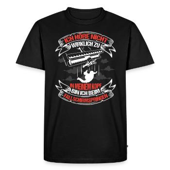 Fallschirmspringer Fallschirmsprung - Männer Premium Bio T-Shirt - Schwarz - Vorne - Nico (187cm)