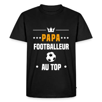 papa footballeur au top cadeau papa football - T-shirt Premium bio Homme - noir - Devant - Nico (187cm)