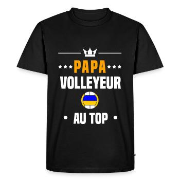 papa volleyeur au top cadeau papa volleyball - T-shirt Premium bio Homme - noir - Devant - Nico (187cm)