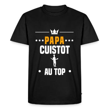 papa cuistot au top cadeau papa cuisine - T-shirt Premium bio Homme - noir - Devant - Nico (187cm)