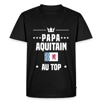 papa aquitain homme au top papa aquitaine - T-shirt Premium bio Homme - noir - Devant - Nico (187cm)