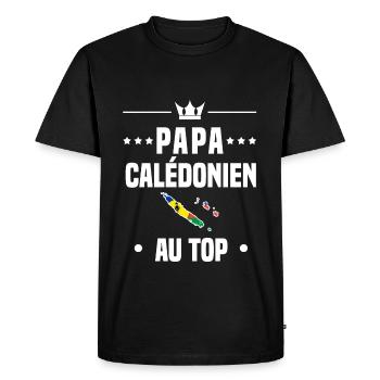 papa Calédonien au top papa nouvelle-calédonie - T-shirt Premium bio Homme - noir - Devant - Nico (187cm)