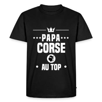 papa corse tete maure au top papa corse - T-shirt Premium bio Homme - noir - Devant - Nico (187cm)