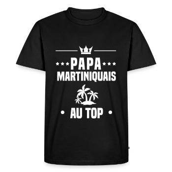 papa martiniquais ile au top papa martinique - T-shirt Premium bio Homme - noir - Devant - Nico (187cm)