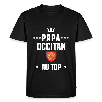 papa occitan homme drapeau au top papa occitanie - T-shirt Premium bio Homme - noir - Devant - Nico (187cm)
