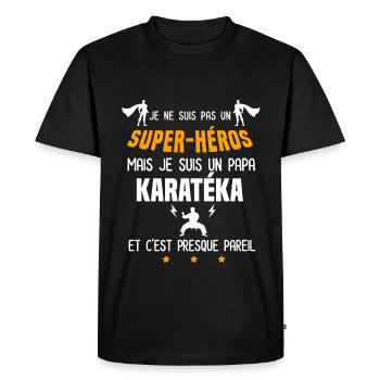 papa karatéka super héros père karaté - T-shirt Premium bio Homme - noir - Devant - Nico (187cm)
