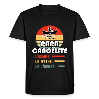 papa canoëiste homme mythe légende vintage canoë - T-shirt Premium bio Homme - noir - Devant - Nico (187cm)