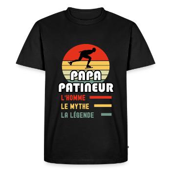 papa patineur homme mythe légende vintage patinage - T-shirt Premium bio Homme - noir - Devant - Nico (187cm)