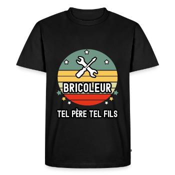 tel père tel fils papa bricoleur bricolage cadeau - T-shirt Premium bio Homme - noir - Devant - Nico (187cm)