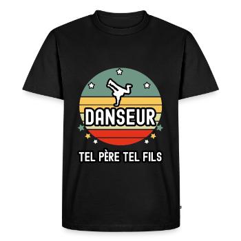 tel père tel fils papa danseur danse cadeau - T-shirt Premium bio Homme - noir - Devant - Nico (187cm)