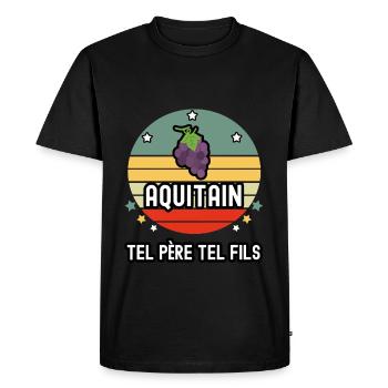tel père tel fils papa aquitain vigne aquitaine - T-shirt Premium bio Homme - noir - Devant - Nico (187cm)