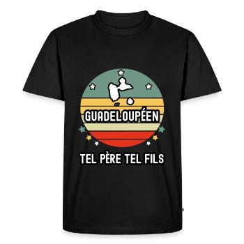 tel père tel fils papa guadeloupéen guadeloupe - T-shirt Premium bio Homme - noir - Devant - Nico (187cm)