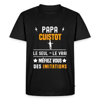 papa cuistot le seul le vrai papa cuisine - T-shirt Premium bio Homme - noir - Devant - Nico (187cm)
