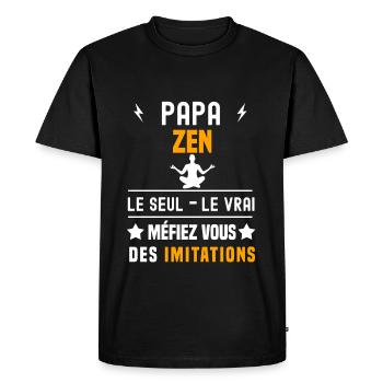 papa zen le seul le vrai papa zen - T-shirt Premium bio Homme - noir - Devant - Nico (187cm)