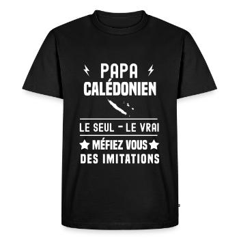 papa Calédonien homme le seul le vrai calédonie - T-shirt Premium bio Homme - noir - Devant - Nico (187cm)