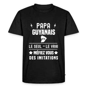 papa guyanais 973 le seul le vrai guyane - T-shirt Premium bio Homme - noir - Devant - Nico (187cm)