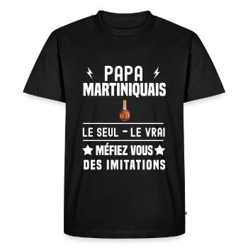 papa martiniquais rhum le seul le vrai martinique - T-shirt Premium bio Homme - noir - Devant - Nico (187cm)