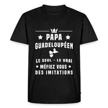 papa guadeloupéen 971 méfiez vous imitations - T-shirt Premium bio Homme - noir - Devant - Nico (187cm)