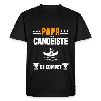 papa canoëiste de compet père cadeau papa canoë - T-shirt Premium bio Homme - noir - Devant - Nico (187cm)