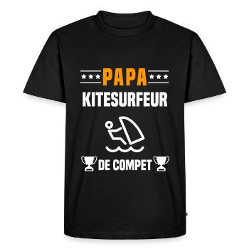 papa kitesurfeur de compet cadeau papa kitesurf - T-shirt Premium bio Homme - noir - Devant - Nico (187cm)
