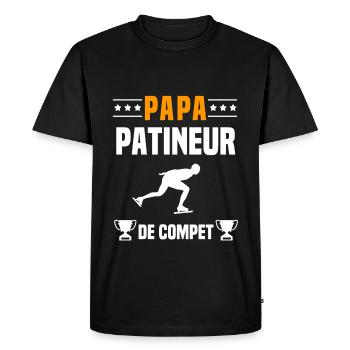 papa patineur de compet père cadeau papa patinage - T-shirt Premium bio Homme - noir - Devant - Nico (187cm)